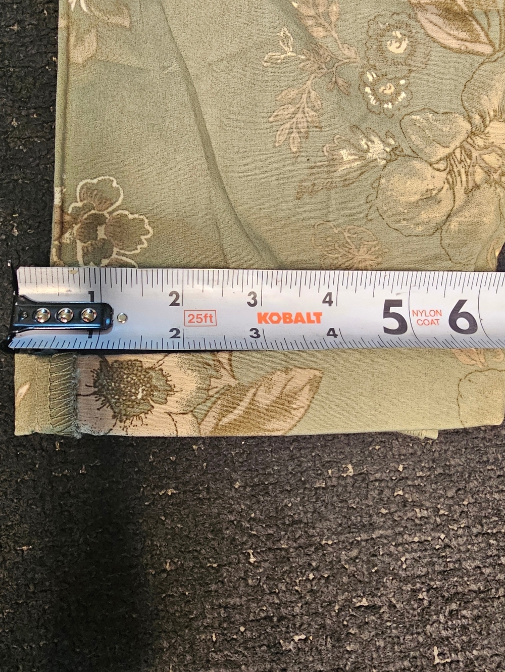 Democracy Floral Straight-Leg Pants in Olive Green with Metallic Accents - Picture 11 of 11